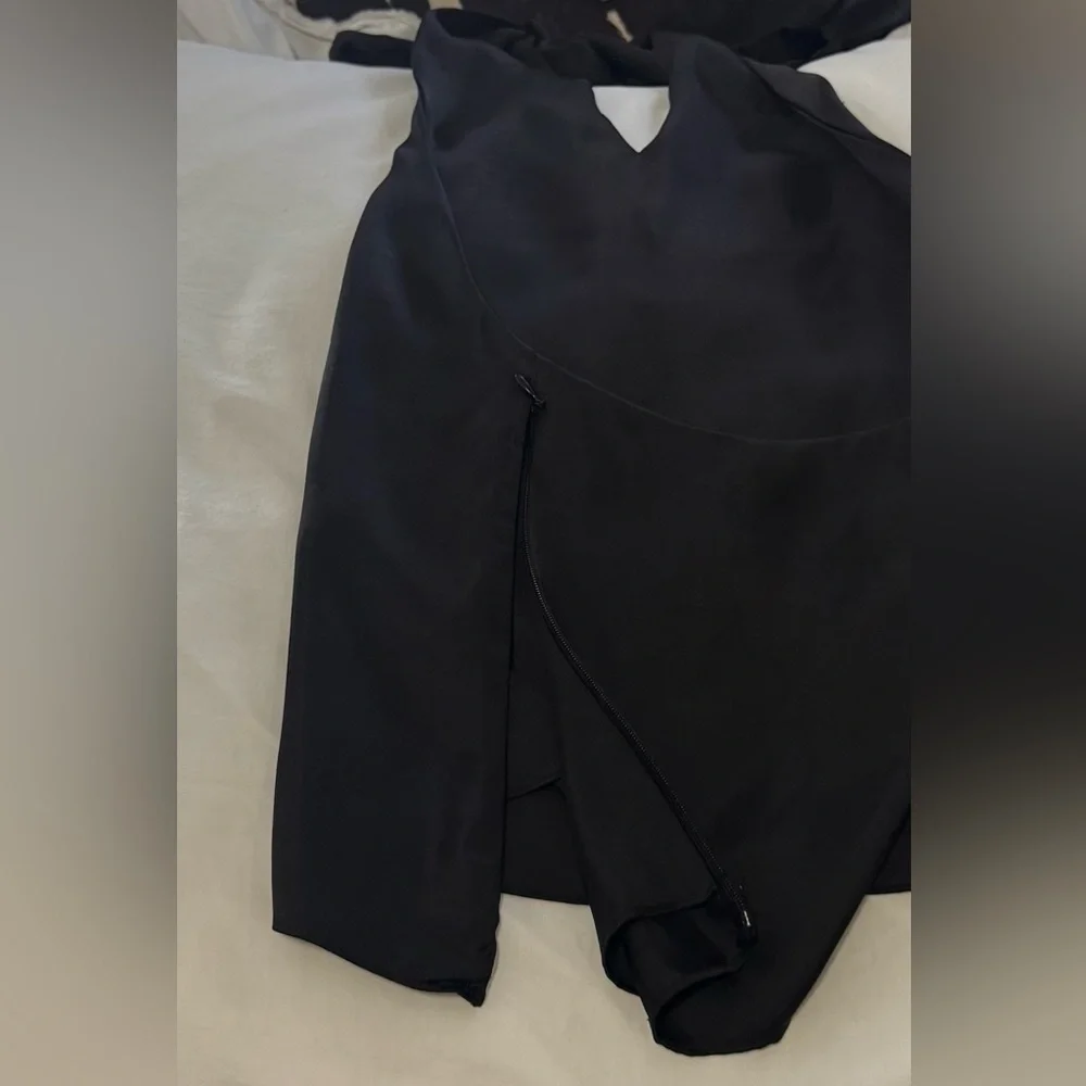 Zara Black Satin Halter Tie Top - Picture 4 of 7